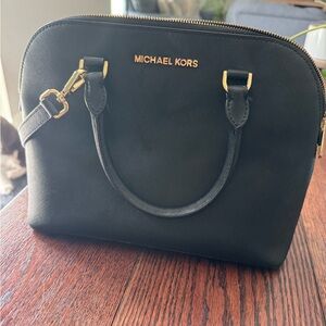 Michael Kors Black Satchel with Gold Accents